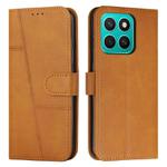 For Honor X8c 4G Stitching Calf Texture Buckle Leather Phone Case(Yellow)
