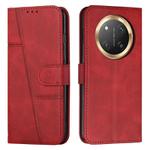 For Honor X9c 5G Stitching Calf Texture Buckle Leather Phone Case(Red)