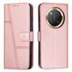 For Honor X9c 5G Stitching Calf Texture Buckle Leather Phone Case(Rose Gold)
