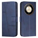 For Honor X50 / X9b / X50 GT Stitching Calf Texture Buckle Leather Phone Case(Blue)