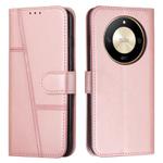 For Honor X50 / X9b / X50 GT Stitching Calf Texture Buckle Leather Phone Case(Rose Gold)