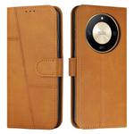 For Honor X50 / X9b / X50 GT Stitching Calf Texture Buckle Leather Phone Case(Yellow)