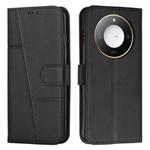 For Honor X60 / X9c Smart Stitching Calf Texture Buckle Leather Phone Case(Black)