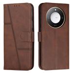 For Honor X60 / X9c Smart Stitching Calf Texture Buckle Leather Phone Case(Brown)