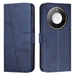 For Honor X60 / X9c Smart Stitching Calf Texture Buckle Leather Phone Case(Blue)