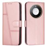 For Honor X60 / X9c Smart Stitching Calf Texture Buckle Leather Phone Case(Rose Gold)