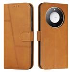 For Honor X60 / X9c Smart Stitching Calf Texture Buckle Leather Phone Case(Yellow)