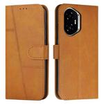 For Honor 400 Stitching Calf Texture Buckle Leather Phone Case(Yellow)