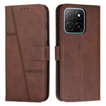 For Honor X6c 4G Stitching Calf Texture Buckle Leather Phone Case(Brown)
