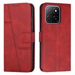 For Honor X6c 4G Stitching Calf Texture Buckle Leather Phone Case(Red)