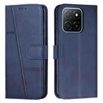 For Honor X6c 4G Stitching Calf Texture Buckle Leather Phone Case(Blue)