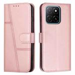 For Honor X6c 4G Stitching Calf Texture Buckle Leather Phone Case(Rose Gold)