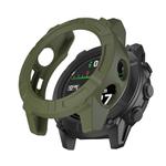 For Garmin Descent G2 Half Coverage Hollow TPU Armor Watch Protective Case(Army Green)