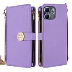 For Infinix Hot 50i 4G Crossbody Handle Cross Texture Leather Phone Case(Purple)