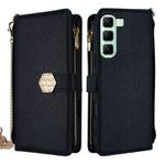 For Infinix Hot 50 4G Crossbody Handle Cross Texture Leather Phone Case(Black)
