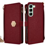 For Infinix Hot 50 5G Crossbody Handle Cross Texture Leather Phone Case(Red)