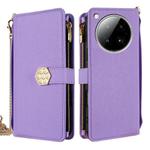 For Infinix Zero 40 4G Crossbody Handle Cross Texture Leather Phone Case(Purple)