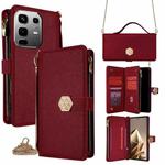 For Infinix Note 50 4G Crossbody Handle Cross Texture Leather Phone Case(Red)