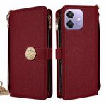 For OPPO A3x 5G India Crossbody Handle Cross Texture Leather Phone Case(Red)