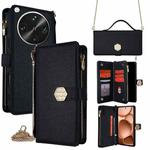 For OPPO Find X8 Ultra 5G Crossbody Handle Cross Texture Leather Phone Case(Black)