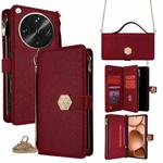 For OPPO Find X8 Ultra 5G Crossbody Handle Cross Texture Leather Phone Case(Red)