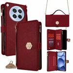 For OPPO Find X8s 5G Crossbody Handle Cross Texture Leather Phone Case(Red)