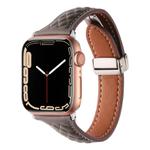 For Apple Watch 46mm / 49mm / 45mm / 44mm Kalebol Diamond Pattern Magnetic Buckle Leather Strap(Taupe)