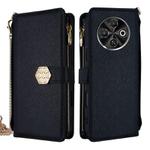 For Tecno Spark 30C 4G Crossbody Handle Cross Texture Leather Phone Case(Black)
