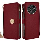 For Tecno Spark 30C 4G Crossbody Handle Cross Texture Leather Phone Case(Red)