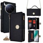 For Tecno Camon 40 Premier 5G Crossbody Handle Cross Texture Leather Phone Case(Black)