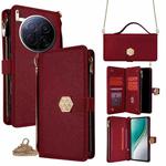 For Tecno Camon 40 Premier 5G Crossbody Handle Cross Texture Leather Phone Case(Red)