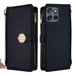 For Motorola Edge 50 Neo 5G Crossbody Handle Cross Texture Leather Phone Case(Black)