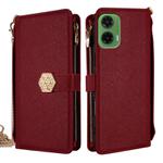 For Motorola Moto G35 5G Crossbody Handle Cross Texture Leather Phone Case(Red)