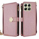 For Xiaomi 14T 5G Crossbody Handle Cross Texture Leather Phone Case(Rose Gold)