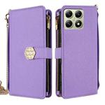 For Xiaomi 14T 5G Crossbody Handle Cross Texture Leather Phone Case(Purple)