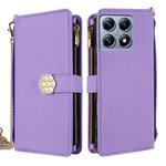 For Xiaomi 14T Pro 5G Crossbody Handle Cross Texture Leather Phone Case(Purple)