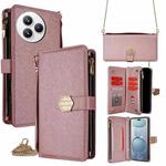 For Xiaomi Civi 5 Pro 5G Crossbody Handle Cross Texture Leather Phone Case(Rose Gold)