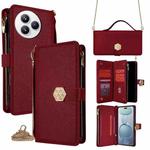 For Xiaomi Civi 5 Pro 5G Crossbody Handle Cross Texture Leather Phone Case(Red)