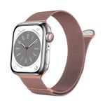 For Apple Watch 46mm / 49mm / 45mm / 44mm Kalebol Semi-round Tail Milan Stainless Steel Strap(Pink Orange)
