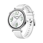 Kalebol 18mm Universal Textured Silicone Silver Buckle Strap(White)