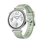 Kalebol 18mm Universal Textured Silicone Silver Buckle Strap(Green Grass)