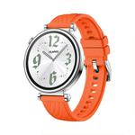 Kalebol 18mm Universal Textured Silicone Silver Buckle Strap(Orange)