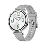 Kalebol 18mm Universal Textured Silicone Silver Buckle Strap(Light Grey)