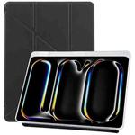For iPad Pro 13 2024 ZGA Genre Series Y-Fold Leather Tablet Case with Pen Slot(Black)