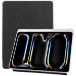 For iPad Pro 11 2024 ZGA Genre Series Y-Fold Leather Tablet Case with Pen Slot(Black)