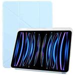 For iPad Pro 11 2022 / 2021 ZGA Genre Series Y-Fold Leather Tablet Case with Pen Slot(Blue)