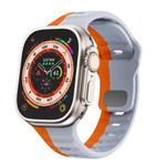 For Apple Watch 46mm / 49mm / 45mm / 44mm Kalebol Wave Reverse Buckle Two-color Silicone Strap(Wild Path Grey Orange)