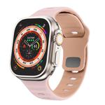 For Apple Watch 42mm / 41mm / 40mm / 38mm Kalebol Wave Reverse Buckle Two-color Silicone Strap(Oxford Pink Rose Grey)