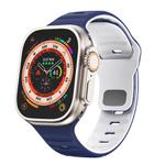 For Apple Watch 42mm / 41mm / 40mm / 38mm Kalebol Wave Reverse Buckle Two-color Silicone Strap(Midnight Blue White)