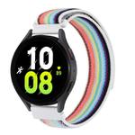 Kalebol 20mm Universal Nylon Loop Fastener Watch Band(White Rainbow)